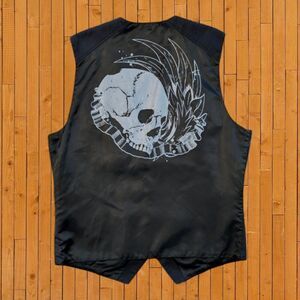 Grunge Y2K G By Guess Skull Vest Men's Medium